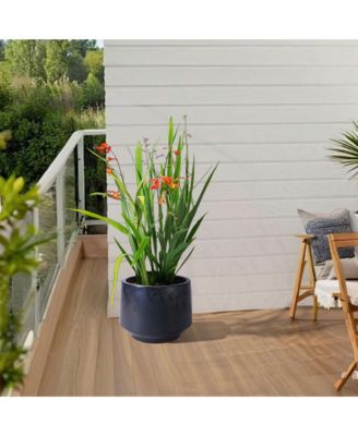 Handmade Solid Glaze Ceramic Planter Set of 3, 15/11/9 Inch Diameter,Breathable Clay