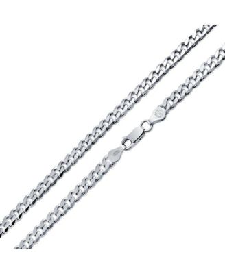 Solid 6MM Miami-Cuban Link Chain Necklace .925 Sterling Silver 16 Inch