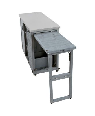 78.3" Outdoor Kitchen Island with Foldable Grill Table.