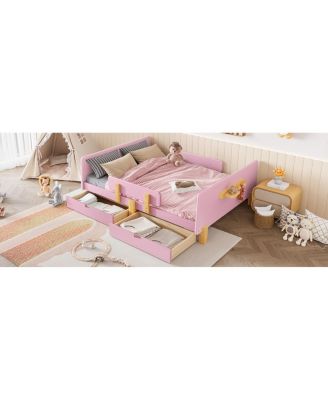 Platform Bed with Storage, Solid Wood Frame, No Box Spring Needed