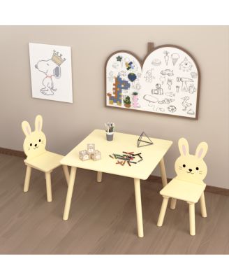 Kids Table and Chair Set with 2 Bunny Chairs