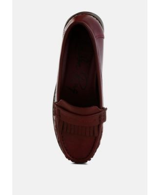 Womens Croyda Fringed Nubuck Loafers