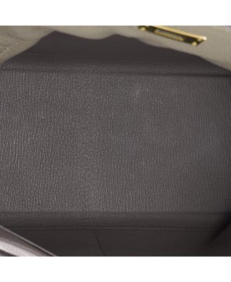 Kelly 32 Handbag Grey Clemence with Gold Hardware