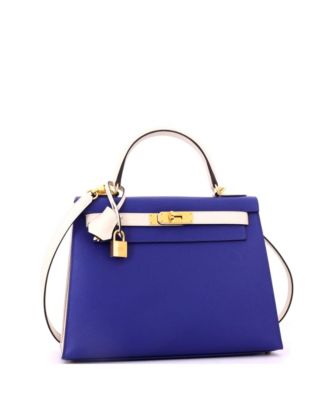 Kelly 28 Handbag Bicolor Epsom with Gold Hardware