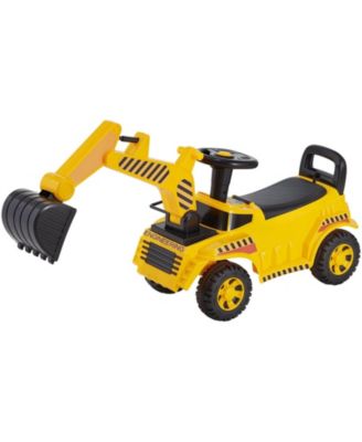 Ride On Toddler Car, Push Car for Toddler 19 to 36 Months, Excavator Digger Toy with Helmet & Music