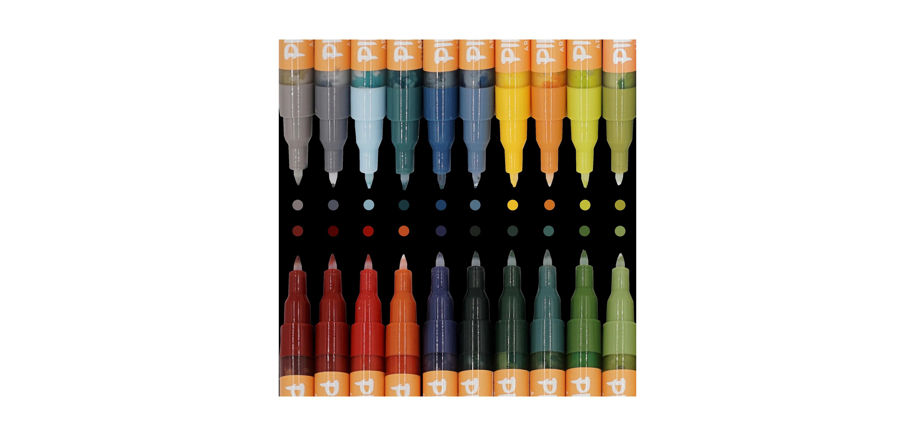 Pintar Earth Tone Markers Extra Fine Tip - Colors for Earth Watercolor Paint Pens - Earth Paint Kit Markers - Acrylic Paint Pens
