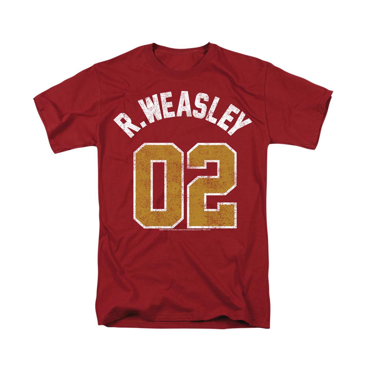 Harry Potter Men's Weasley Jersey T Shirt - Cardinal