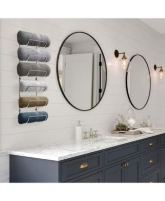 Towel Rack Holder - Wall Mounted Storage Organizer for Towels and More