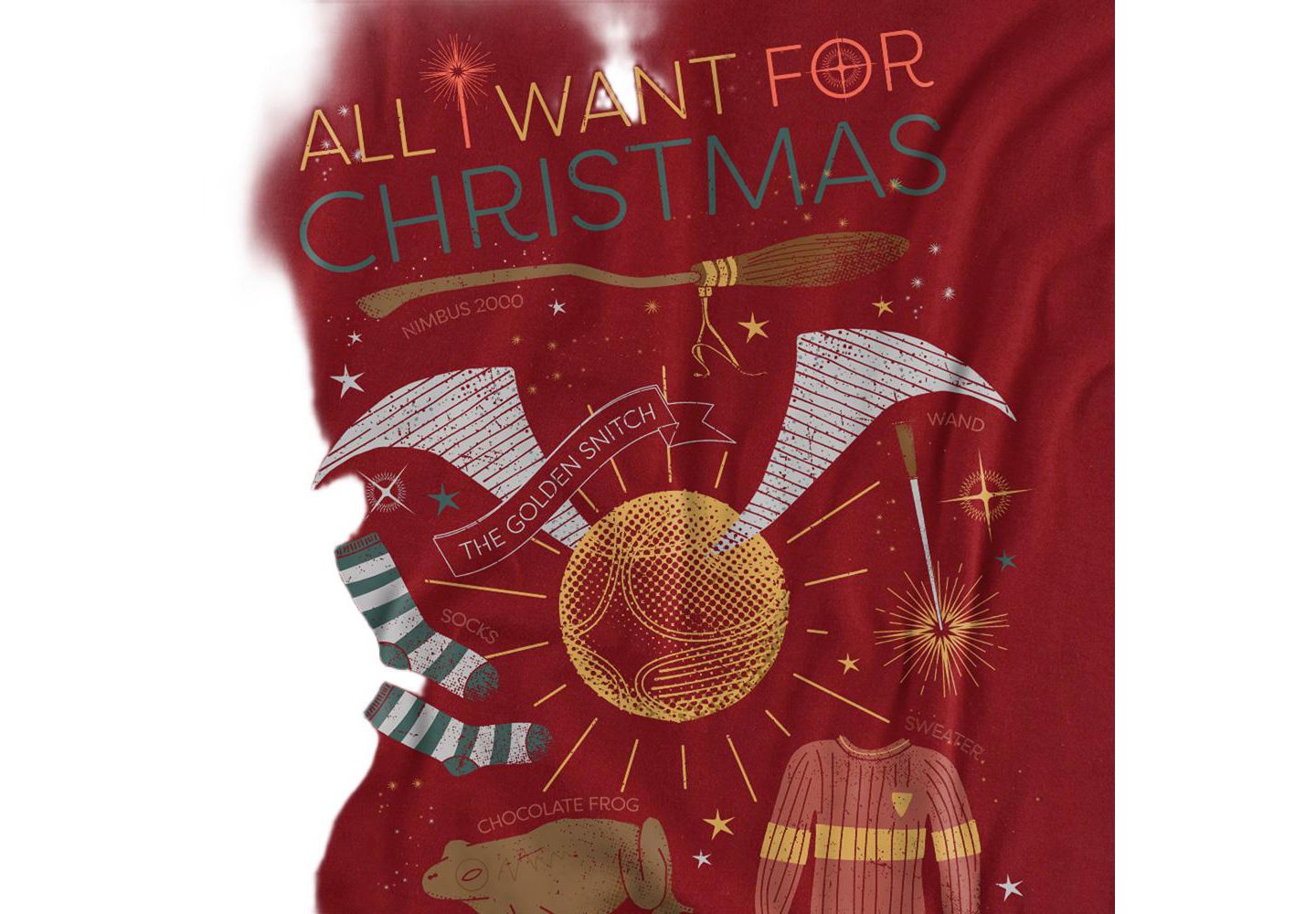 Мужская футболка Harry Potter All I Want For Christmas!, цвет: Красный — фото 3