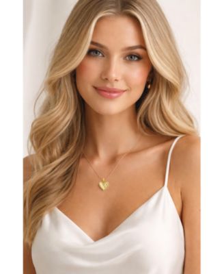 Marina “Love You” Pav&eacute; Heart Necklace