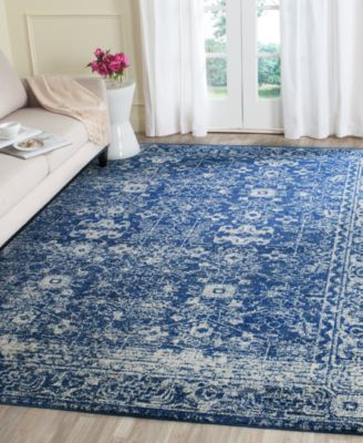  Evoke EVK270A Navy/Ivory 5'1" x 7'6" Area Rug