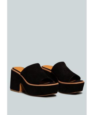 BARDOT Women Fine Suede Handcrafted Platform Slides