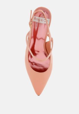 Womens Abloom Kitten Heel Slingback Sandals