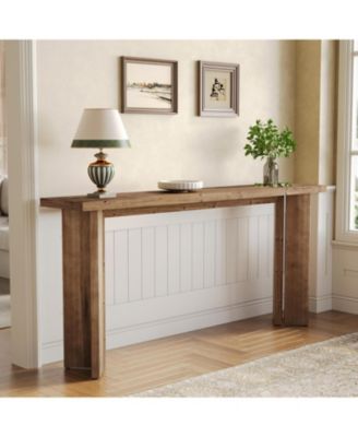 Solid Wood Console Table, 70.9-Inch Narrow Long Sofa Table, Farmhouse Entryway Table