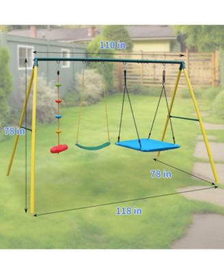 Boys Safe & Fun Swing Set 2-Seat with Safety Belt