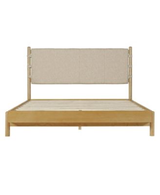 Queen Mid-Century Platform Bed Frame with Headboard