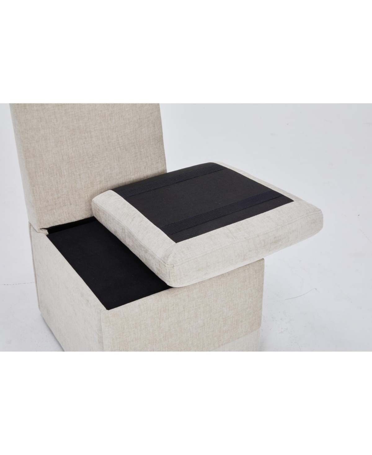 Streamdale Furniture Linen Upholstered Armless Dining Chair with Storage