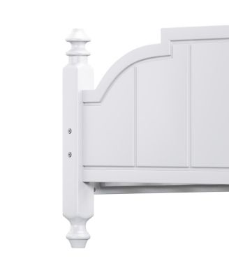 Bed Frame with Headboard, Vintage Wooden Platform