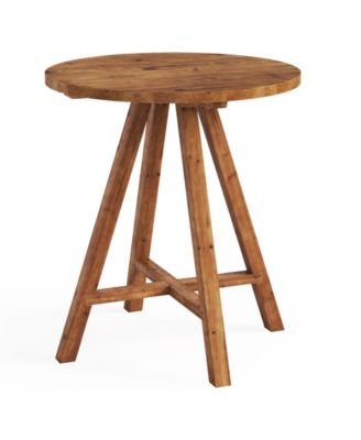 Solid Wood Bar Table, 31.5" Round Pub Bistro Table for Cafe, Dining Room, Kitchen, Living Room