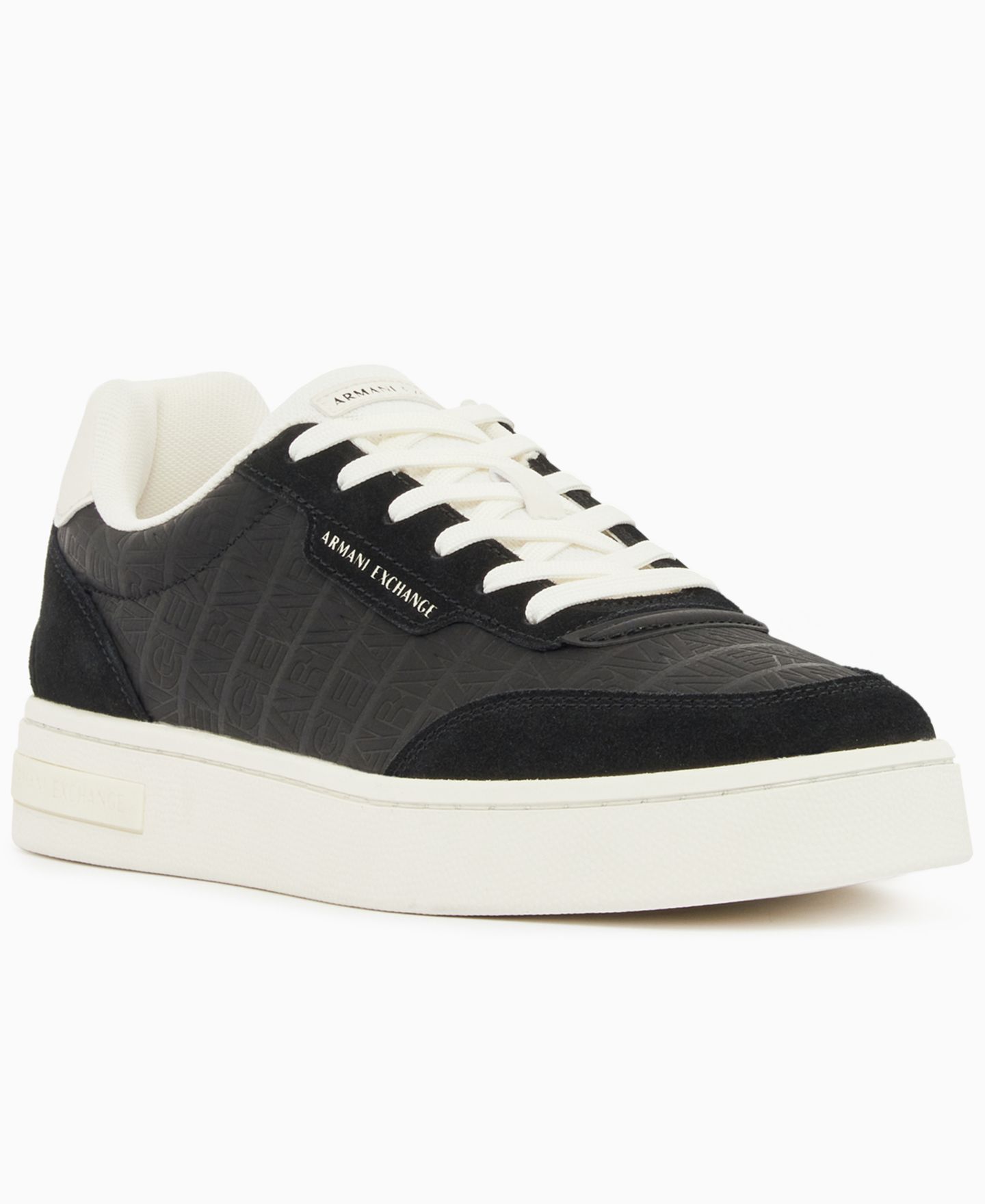 Мужские кроссовки A|X Armani Exchange London Embossed, цвет: Чёрный / Молочный белый — фото 1