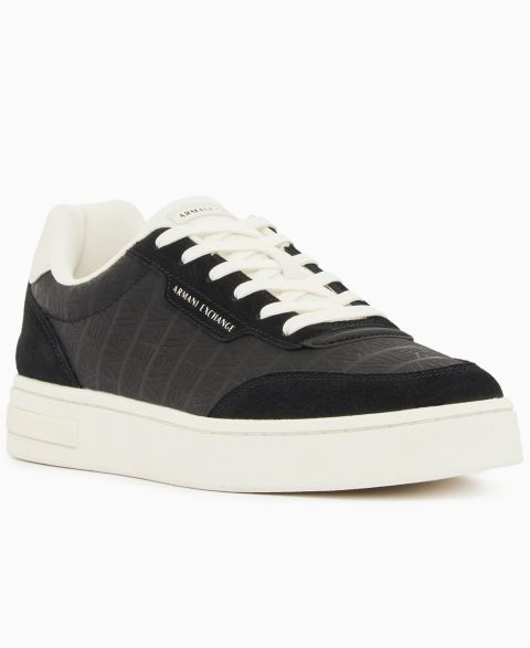 Мужские кроссовки A|X Armani Exchange London Embossed, цвет: Чёрный / Молочный белый