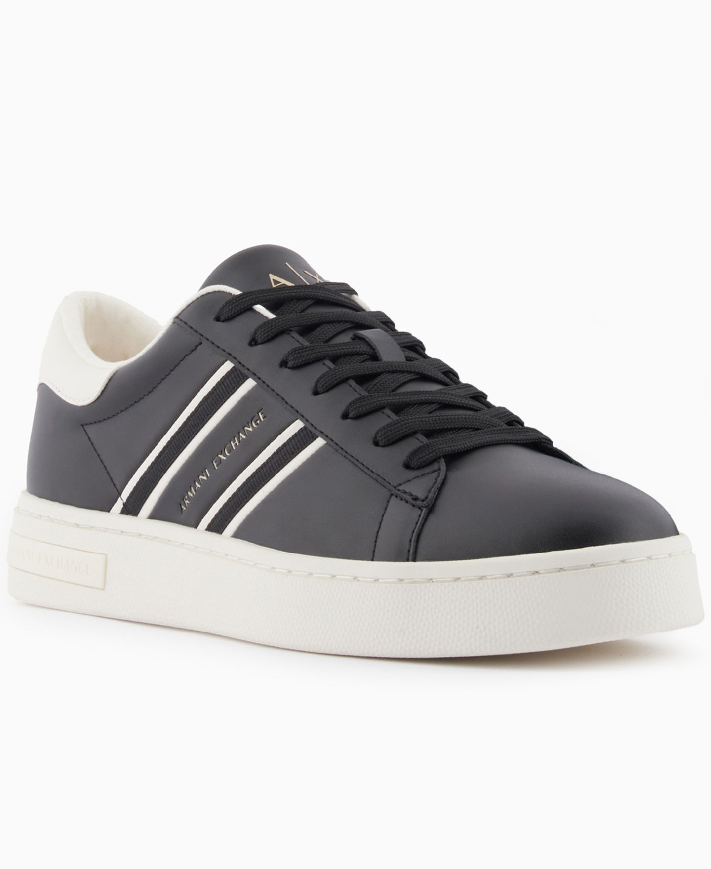 Мужские кроссовки A|X Armani Exchange London Lace-Up, цвет: Чёрный / Молочный белый — фото 1