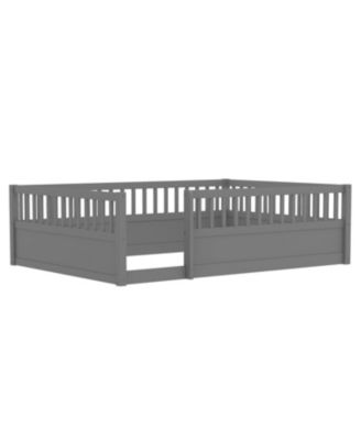 Montessori Floor Bed Frame with Fence