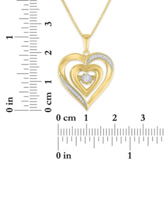 Heart Diamond Pendant Necklace (1/10 ct. t.w.) in 14k Yellow Gold Over Sterling Silver