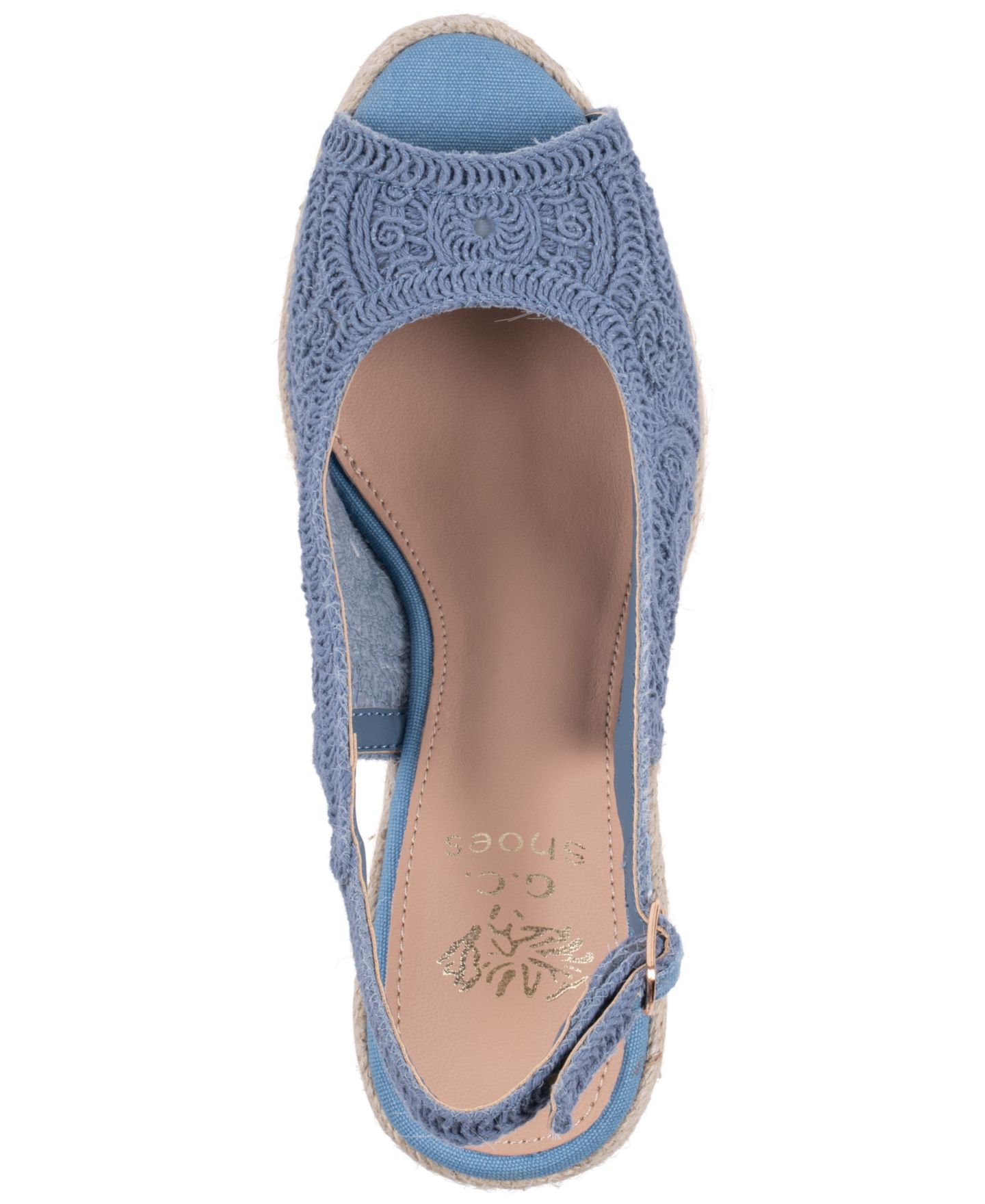 Женские сандалии GC Shoes Bowery Crochet Espadrille Wedge, цвет: Синий — фото 4