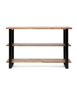 Modern Industrial Acacia Wood Media Console