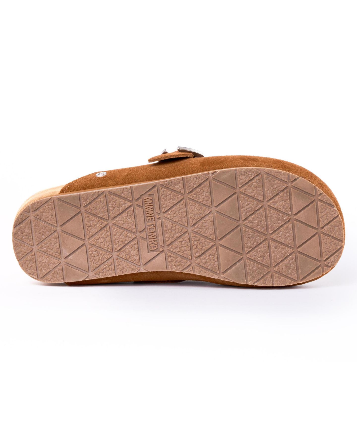 Женские сабо Minnetonka Suede Adjustable Buckle, цвет: Коричневый — фото 7