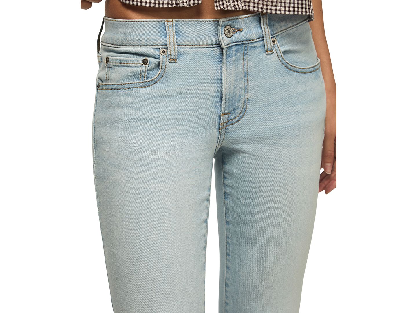 Женские джинсы Lucky Brand Sweet Mid-Rise Capri, цвет: Синий пляжный варёный — фото 4