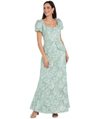 Petite Soutache Puff-Sleeve Ball Gown