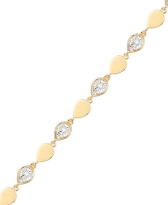 Diamond (1/10 ct. t.w.) Bracelet in 14k Gold Over Sterling Silver