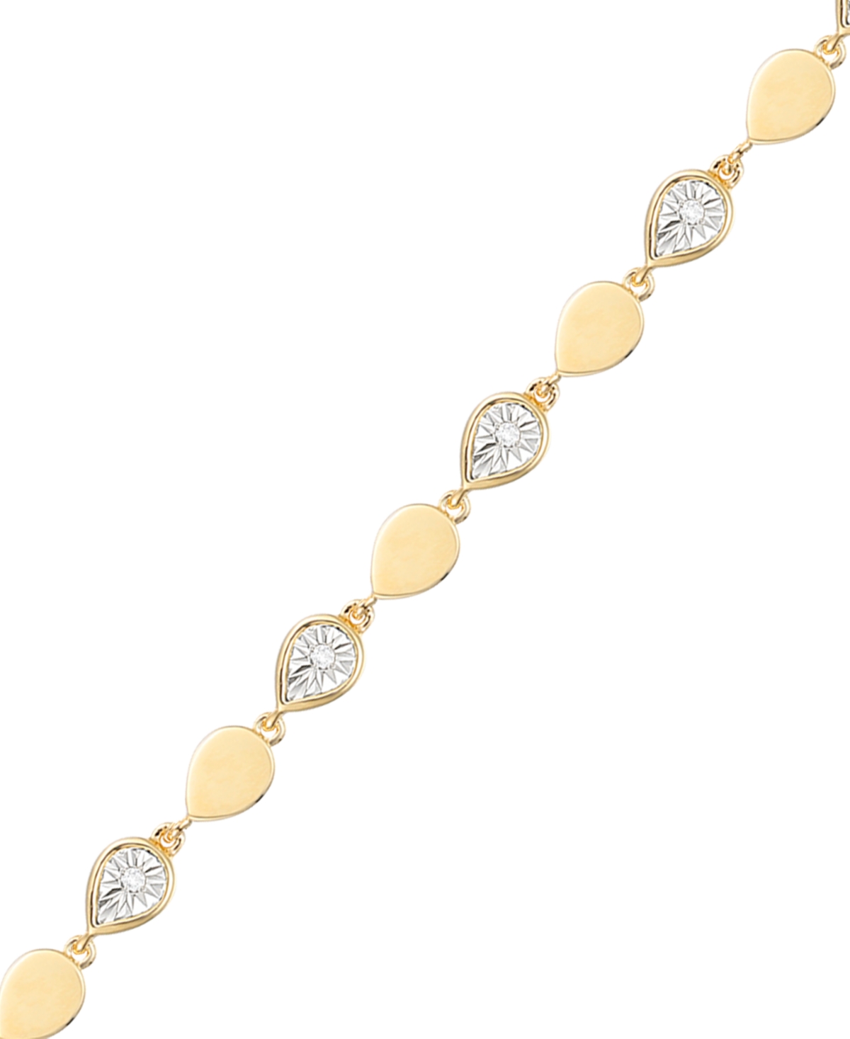 Macy's Diamond (1/10 ct. t.w.) Bracelet in 14k Gold Over Sterling Silver
