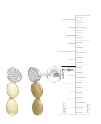 Diamond (1/4 ct. t.w.) Earrings in Sterling Silver and 14k Gold Over Sterling Silver