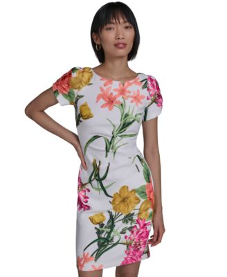 Women's Printed Puff-Sleeve Dress