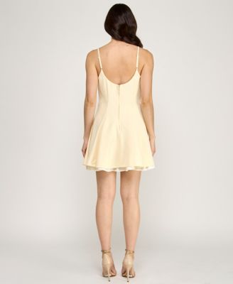 Juniors' Square Neck Short Dress