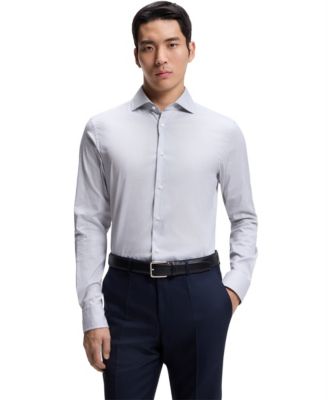 Men's Italian-Made Cotton Blend Slim-Fit Dress Shirt