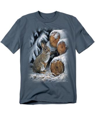 Men's Wildlife Wood Pile Rabbit T Shirt
