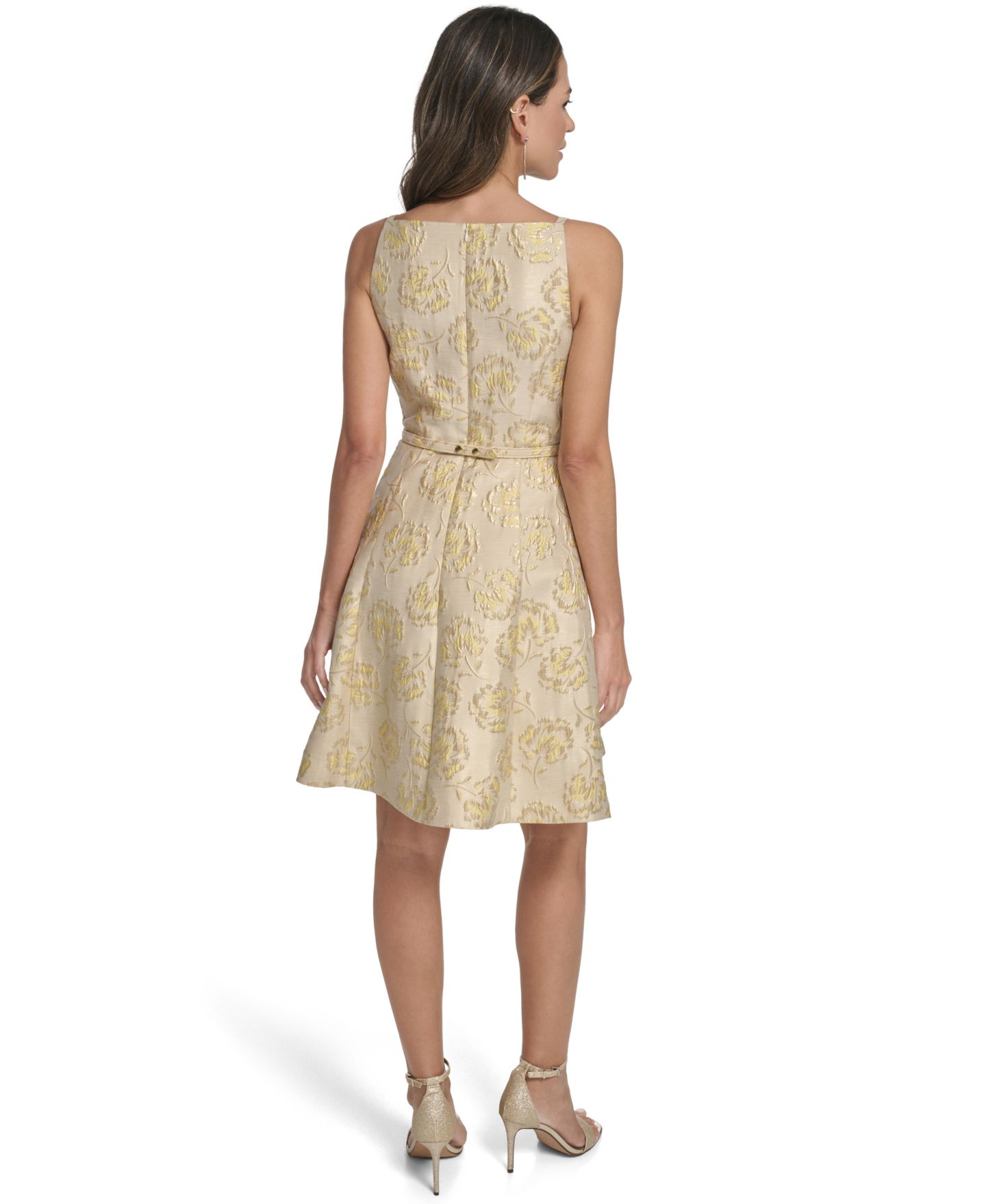 Женское платье Vince Camuto Square Neck Fit And Flare, цвет: Жёлтый — фото 5