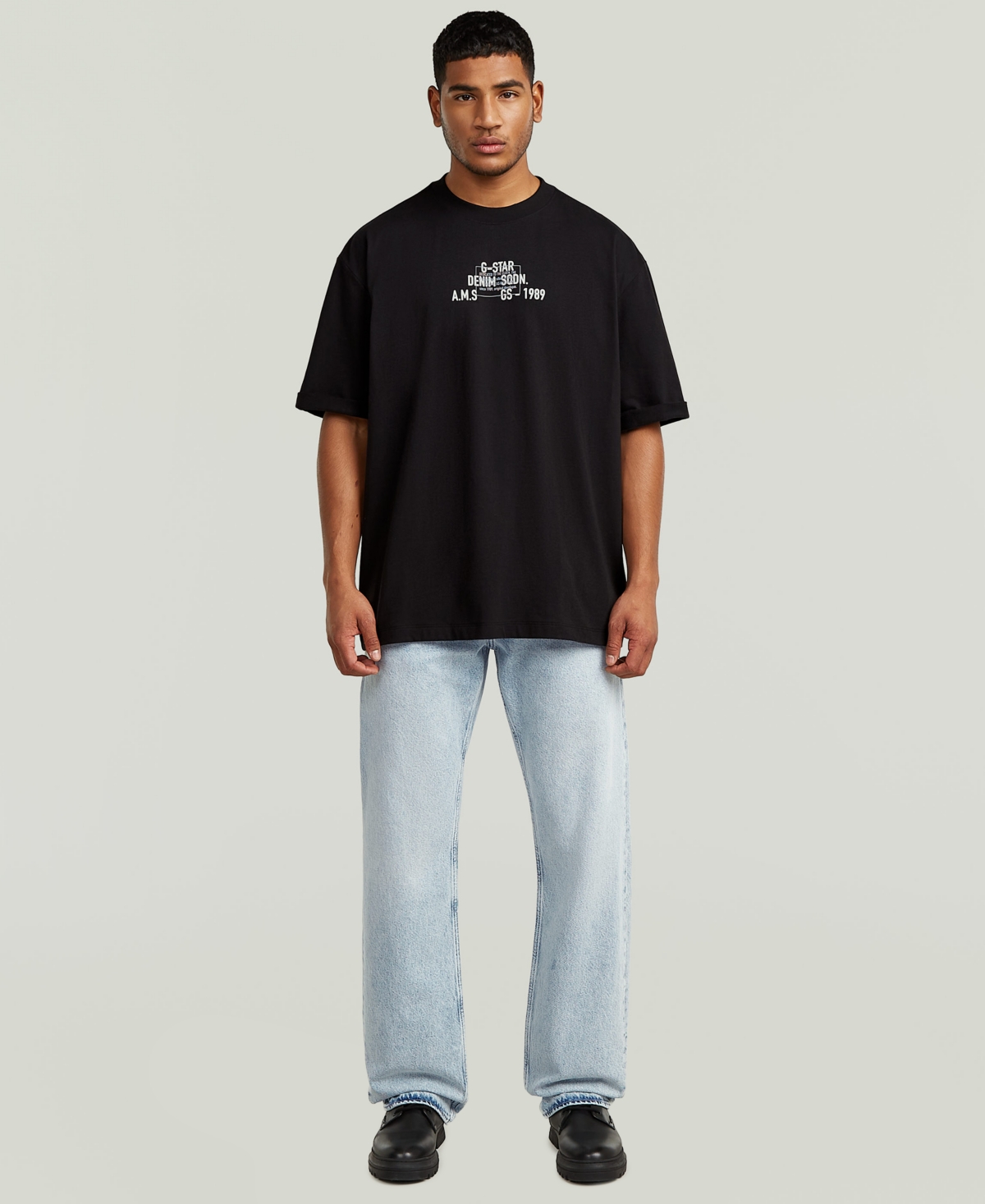 G-Star Raw Men's Multi Technique Graphic Crewneck T-Shirt