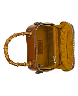 Painted Woven Small Lara Top Handle Crossbody Bag