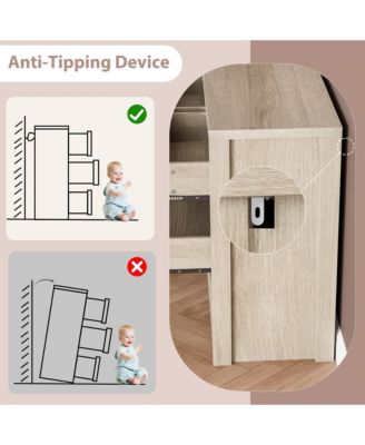 7-Drawer Dresser for Bedroom, Wide Handle-Free Wooden Chest of Drawers