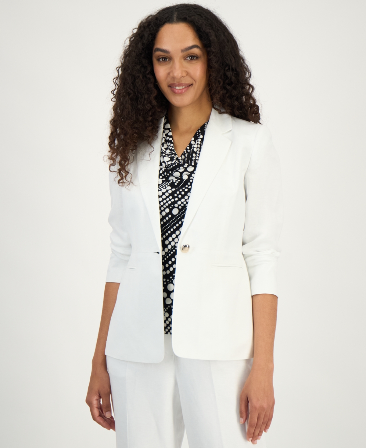 Kasper Petite Welt Pockets Notch Collared Jacket