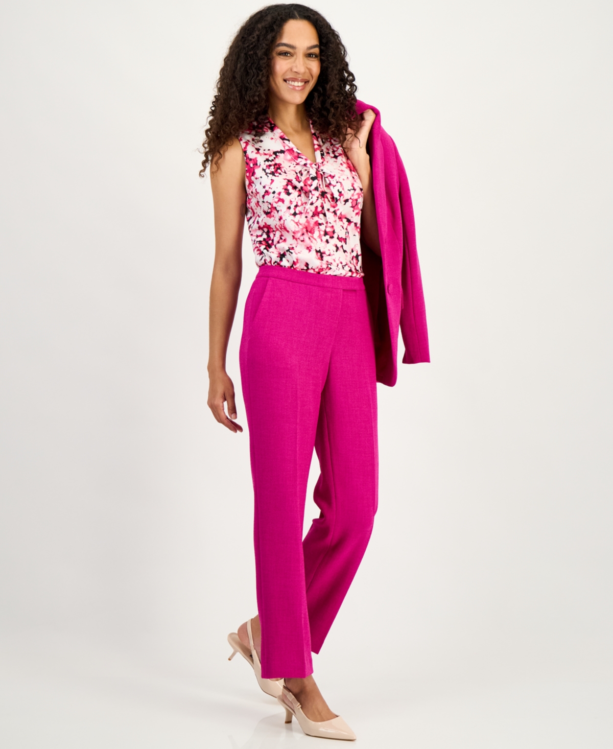 Kasper Women's Claire Melange Straight Leg Pants