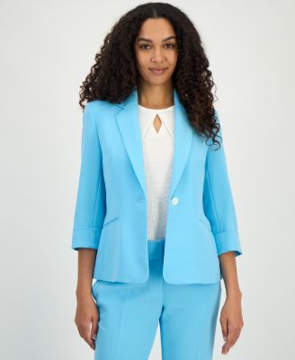 Women's Cuffed-Sleeve One-Button Blazer, Regular & Petite