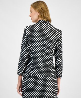 Women's Polka Dot Jacquard Blazer, Regular & Petite