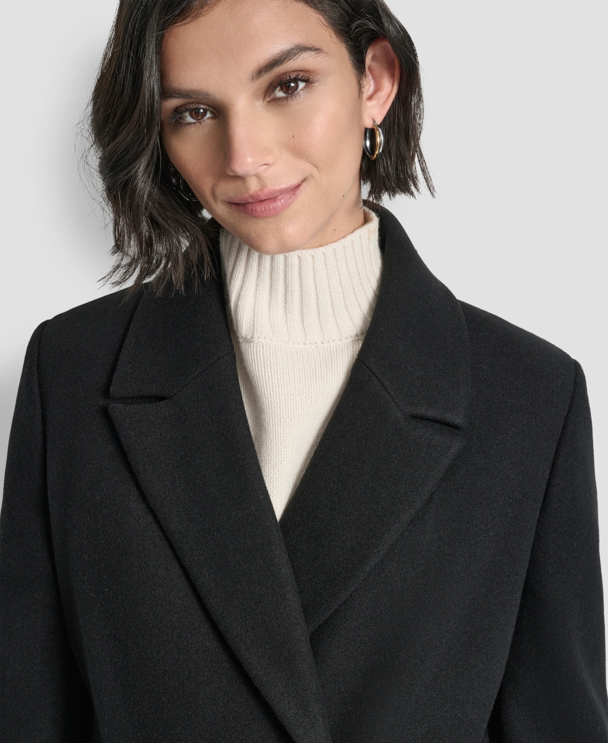 Dkny Women's Sams Double-Breasted Notch Collar Coat