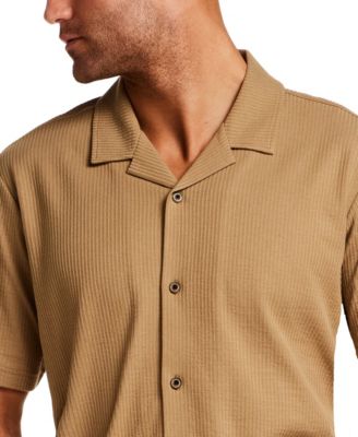 Men's Short-Sleeve Seersucker Coatfront Knit Shirt
